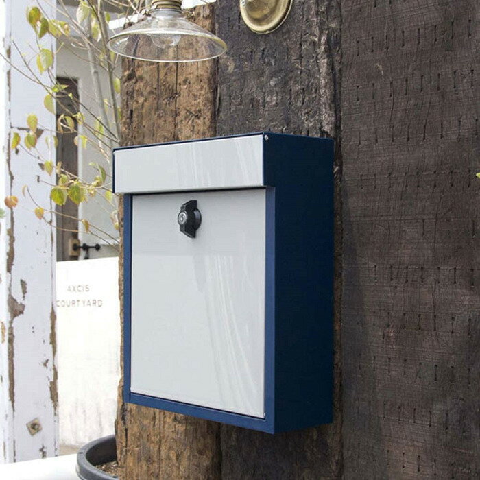 AXCIS(アクシス) ポスト 壁掛け 置き型 カギ付き ひねり錠 A4 縦開き バイカラーポストポスト 郵便受け 郵便ポスト 壁掛け 鍵付き ひねり錠 おしゃれ シンプル ナチュラル スチール A4 新築 戸建て [2]