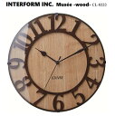 INTERFORM インターフォルム おしゃれ時計 Musee -wood- ミュゼ ウッド cl-8333壁掛け時計 かわいい 電波時計 電波 壁時計 レトロ ヴィンテージ クラシカル アンティーク リビング 一人暮らし ウォールクロック インテリア オシャレ 木 インターフォルム 時計