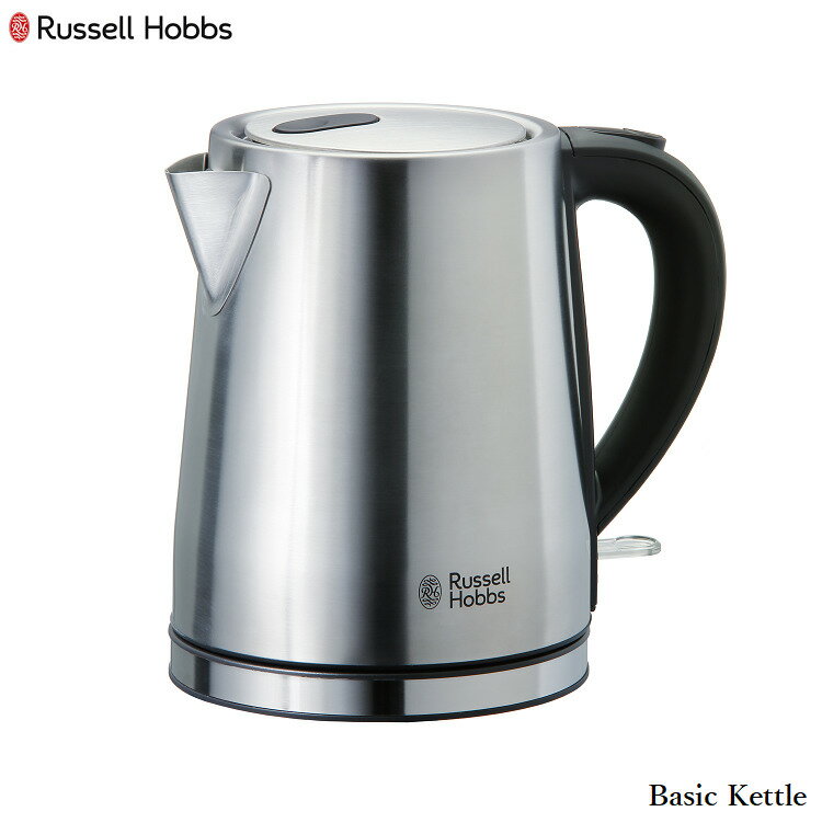 Russell Hobbs ラッセルホブス Basic Kettle ベーシックケトル 7013JP 7013JP-BK 電気ケトル 1.0L 大容量 大口径 空焚き防止機能 オートオフ機能 ワンタッチ蓋 湯沸かし器 電気やかん