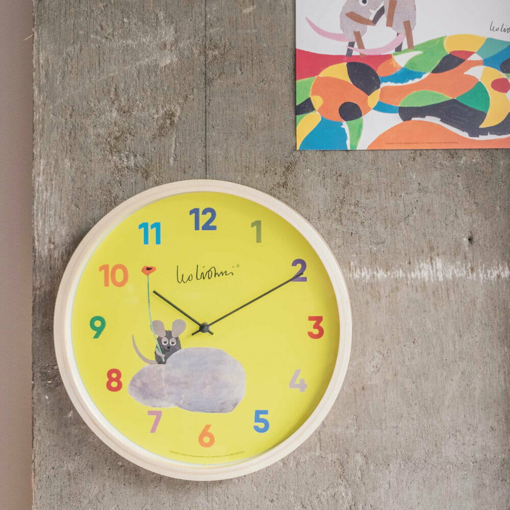EL COMMUN/エルコミューン Leo Lionni Wall Clock レオ・レオニ ウォールクロック Time/Frederick タイム/フレデリック WCL-010/WCL-011 掛時計/掛け時計/壁掛け時計/スイープムーブメント/子供部屋/スイミー/アレクサンダとぜんまいねずみ [2]