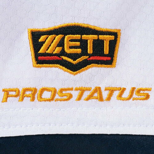 ゼット ZETT メンズ レディース 野球ウェア 練習用シャツ プロステイタス ベースボールシャツ ホワイト/ネイビー BOT831 1129