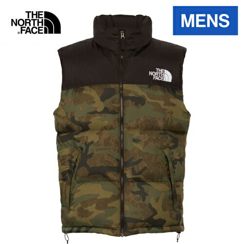 ★セールsale 22～27％OFF★ ザ・ノース・フェイス ノースフェイス メンズ ノベルティーヌプシベスト Novelty Nuptse Vest TNFカモ ND92339 TF テック ダウン クライマーダウンベスト 光沢 撥水加工 ゆったりシルエット