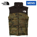 ザ・ノース・フェイス ノースフェイス メンズ ノベルティーヌプシベスト Novelty Nuptse Vest TNFカモ ND92339 TF テック ダウン クライマーダウンベスト 光沢 撥水加工 ゆったりシルエット