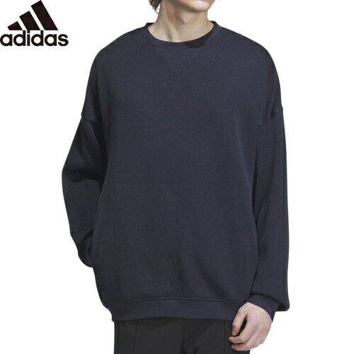 アディダス adidas メンズ エッセンシャル レギュラーフィット クォーター ニットスウェットシャツ レジェンドインク IJL38 IK7338