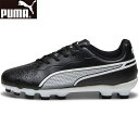 PUMA キッズ サッカー スパイク プーマ キング マッチ HG ＋ Mid Jr ブラック/ホワイト/オーキッド 107574 01