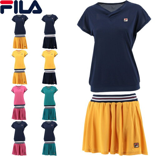 ★セールsale 24％OFF★ フィラ FILA レディース ゲームシャツ VL2654 ＆ スコート VL2655 上下セット