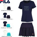 ★セールsale 25〜29%OFF★ フィラ FILA レディース アップリケTシャツ VL2685 & スコート VL2689 上下セット