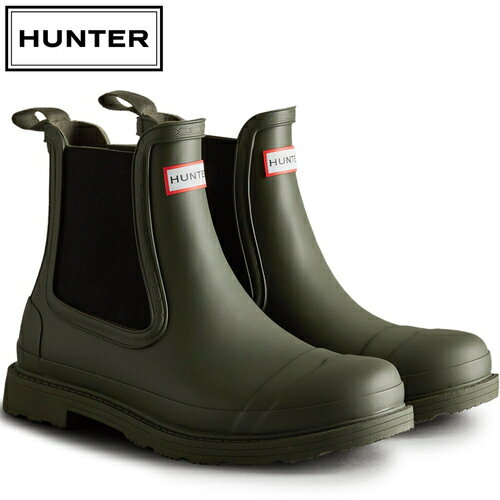 ハンター HUNTER メンズ レインシューズ コマンド チェルシー ブーツ COMMANDO CHELSEA BOOT ダークオリーブ MFS9016RMA DOV