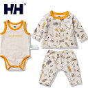 ヘリーハンセン HELLY HANSEN ベビー ロンパース マイファーストHHアウトドアプリントカーディガンセット B My First HH Outdoor Print Cardigan Set イエロー HB32304 Y