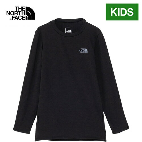 ザ・ノース・フェイス ノースフェイス Tシャツ キッズ ロングスリーブウォームクルー L/S WARM Crew ブラック NUJ62340 K 子供服 キッズ服 女の子 男の子 春 春服 長袖 トップス ロンt 長袖tシャツ キッズtシャツ