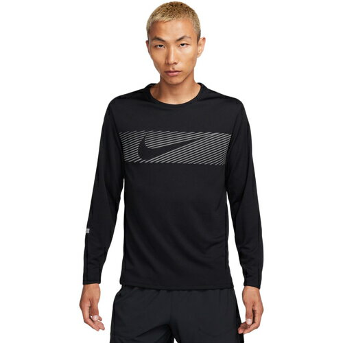 ナイキ NIKE メンズ ランニングウェア シャツ DF UV マイラー FLA L/S トップ ブラック/リフレクトシルバー FB8553 010