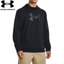 ★セールsale 15〜20%OFF★ アンダーアーマー UNDER ARMOUR メンズ トレーニングウェア パーカー フリース ビッグロゴ フーディー ブラック/ブラック 1379743 001(4)