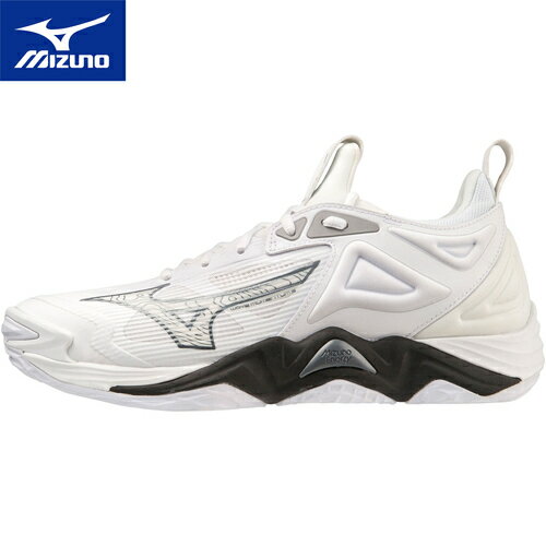 ミズノ MIZUNO メンズ レディース バレーボールシューズ ウエーブモーメンタム 3 WAVE MOMENTUM 3 ホワイト×グレー×ブラック V1GA2312 51