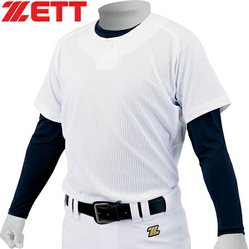 ゼット ZETT メンズ レディース 野球ウェア ユニフォームシャツ メカパン メッシュプルオーバーシャツ ホワイト BU1283MPS 1100