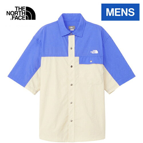 ザ ノース フェイス ノースフェイス メンズ 半袖シャツ ショートスリーブヌプシシャツ S/S Nuptse Shirt グラベル×ソーラーブルー NR22331 GS