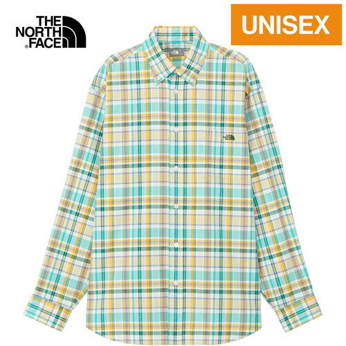 ザ ノース フェイス ノースフェイス メンズ レディース 長袖シャツ ロングスリーブマドラスシャツ L/S Madras Shirt ガイザーアクア×サミットゴールド NR12431 GS