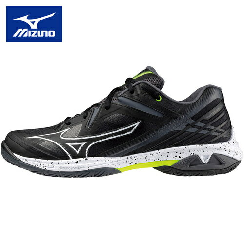 ミズノ MIZUNO メンズ レディース バドミントンシューズ ウエーブクロー3 ワイド WAVE CLAW 3 WIDE ブラック×ホワイト×イエロー 71GA2444 40