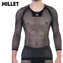 ~[ MILLET Y A_[EFA hCi~bN bV 3/4 X[u N[ DRYNAMIC MESH 3/4 SLEEVE CREW ubNm[ MIV01356 N0247