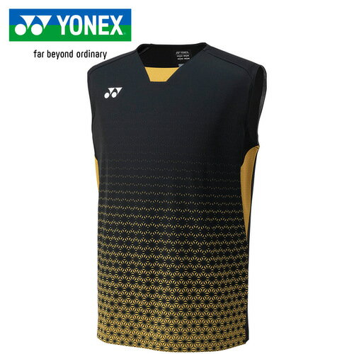 ヨネックス YONEX メンズ ゲームシャツ（ノースリーブ） ブラック／ゴールド 10616 184