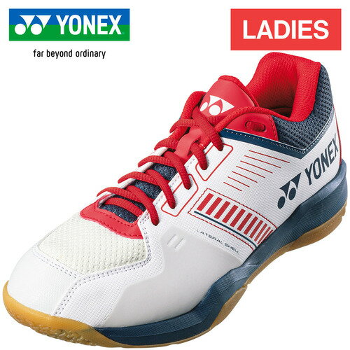 ヨネックス YONEX レディース バドミントンシューズ パワークッションストライダーフロー ホワイト/ネイビー/レッド SHBSF1 784 ヨネックス YONEX レディース バドミントンシューズ パワークッションストライダーフロー ホワイト/ネイビー/レッド SHBSF1 784