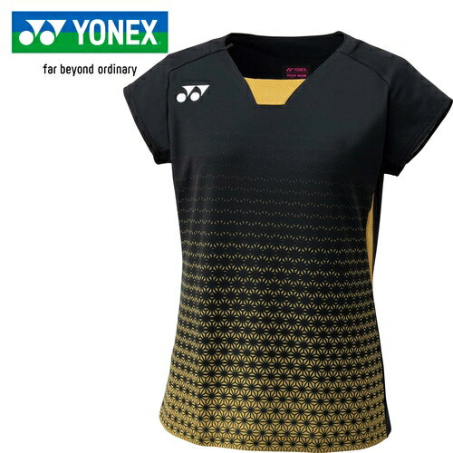 ヨネックス YONEX レディース ゲームシャツ フィットシャツ ブラック/ゴールド 20824 184 ヨネックス YONEX レディース ゲームシャツ フィットシャツ ブラック/ゴールド 20824 184