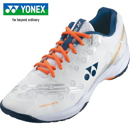 ヨネックス YONEX メンズ レディース バドミントンシューズ パワークッションストライダービート ホワイト/オレンジ SHBSB1 386 ヨネックス YONEX メンズ レディース バドミントンシューズ パワークッションストライダービート ホワイト/オレンジ SHBSB1 386
