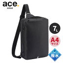 ★セールsale 11%OFF★ エース ジーン ace.GENE メンズ レディース ハンスリーSDH ボディバッグ A4ファイル 杢調生地 ブラック 677...