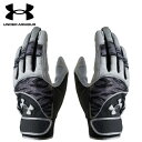 アンダーアーマー UNDER ARMOUR メンズ アンディナイアブル プロ バッティンググローブ 両手用 ブラック/シルバー 6001006 001