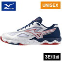 ミズノ MIZUNO メンズ レディース 卓球シューズ ウエーブメダル7 ワイド WAVE MEDAL 7 WIDE ホワイト×レッド×ネイビー 81GA241...