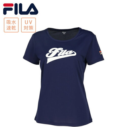 フィラ FILA レディース モーディロイニット アップリケTシャツ フィラネイビー VL2973 20