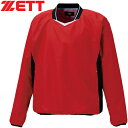 ゼット ZETT メンズ レディース 野球ウェア ジャケット アウターウェア 長袖Vネックジャンパー レッド×ブラック BOV331 6419