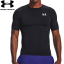 アンダーアーマー UNDER ARMOUR メンズ ヒートギアアーマー ショートスリーブ シャツ ブラック/ホワイト 1361518 001