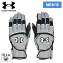 アンダーアーマー UNDER ARMOUR メンズ ヤード プロ バッティンググローブ YARD PRO BATTING GLOVES シルバー/ブラック 60...