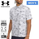 アンダーアーマー UNDER ARMOUR メンズ ゴルフウェア 半袖シャツ プレーオフ プリント ポロ3.0 ホワイト/ミッドナイトネイビー 1378677 118(4)