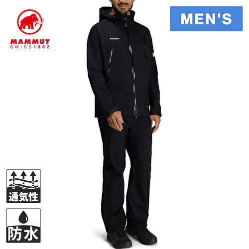 マムート MAMMUT メンズ レインウェア マサオ ライト レイン スーツ アジアンフィット Masao Light Rain-Suit AF Men ブラック/ブラック 1010-31350 0052