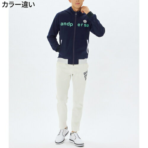 アンパスィ and per se メンズ ゴルフウェア ジャケット エアロスウェット フーディーブルゾン ホワイト AMS6905J2 10