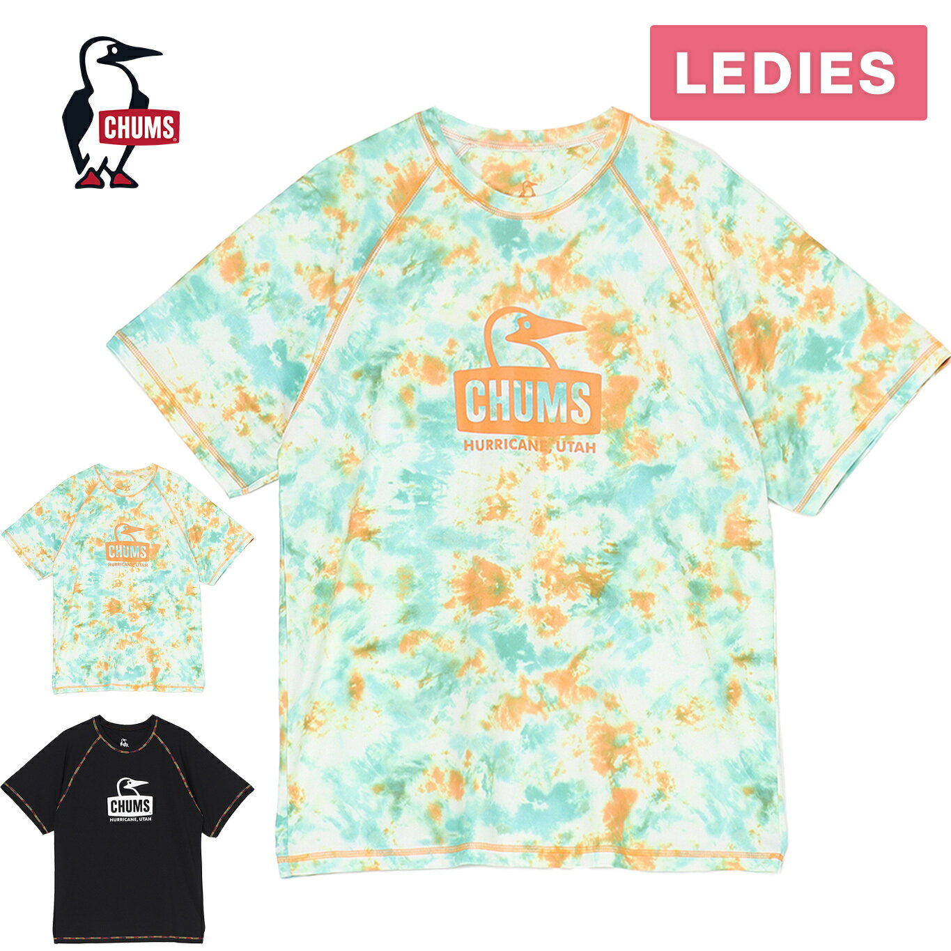 チャムス CHUMS レディース 半袖Tシャツ スプラッシュ ブービーフェイス Tシャツ Splash Booby Face T-Shirt CH11-2542