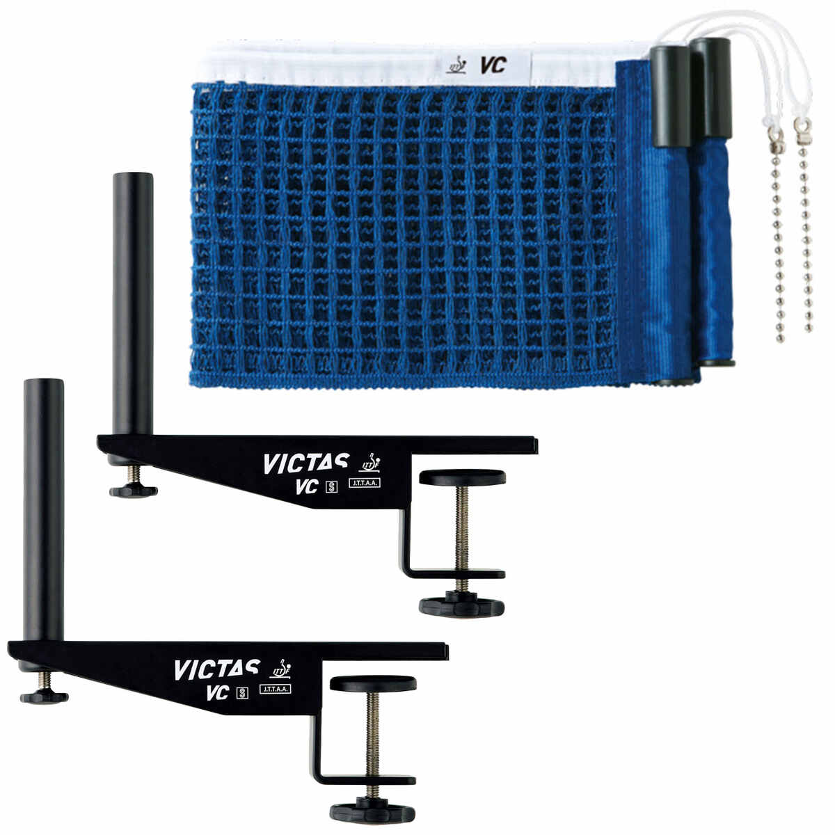 スクリュー式 サポートに差し込み式ネット。※国際試合の場合は、ITTF公認ネット「VCサポート用別売りネット/品番：043164」をご使用ください。※画面上と実物では多少色具合が異なって見える場合もございます。ご了承ください。素材サポート：...