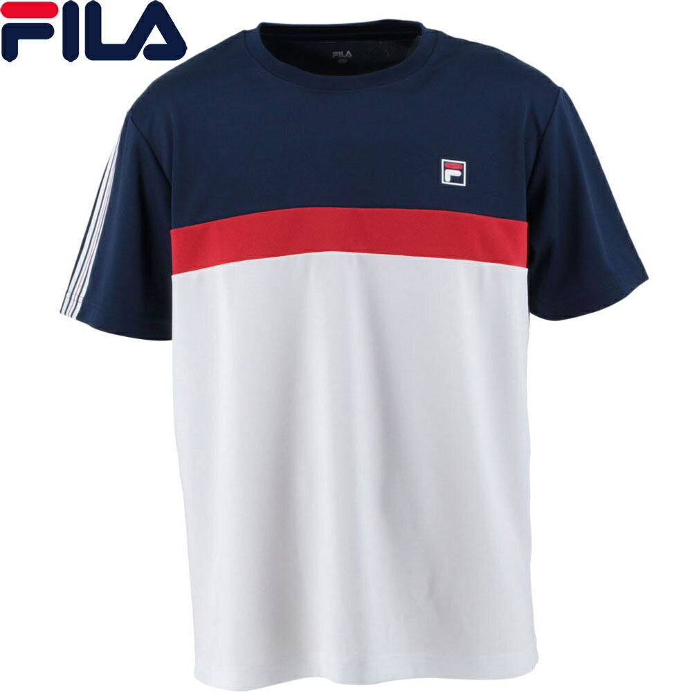 右肩のヘリテージラインがポイントのゲームシャツです。FILAらしい配色をお楽しみ下さい。ペアコーデにも活躍します。【機能】吸水速乾、UV※画面上と実物では多少色具合が異なって見える場合もございます。ご了承ください。素材メッシュ（ポリエステル...