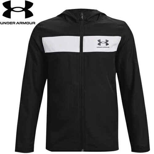 ★セール 55％OFF★ アンダーアーマー UNDER ARMOUR キッズ トレーニングウェア ジャケット スポーツスタイル ウインドブレーカー SPORTSTYLE WINDBREAKER ブラック/ホワイト/ブラック 1370183 002