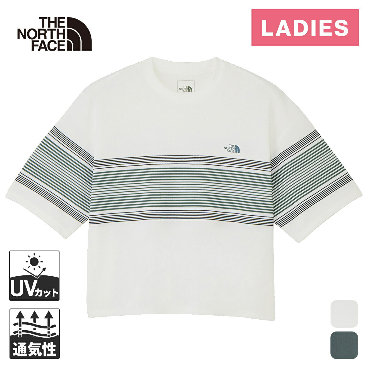 最大2,000円OFFクーポン 5/18〜5/26 ザ・ノース・フェイス レディース ランニングウェア シャツ ショートスリーブフリーランパネルボーダークルー S/S Free Run Panel Border Crew NTW12691 THE NORTH FACE ノースフェイス NB0518