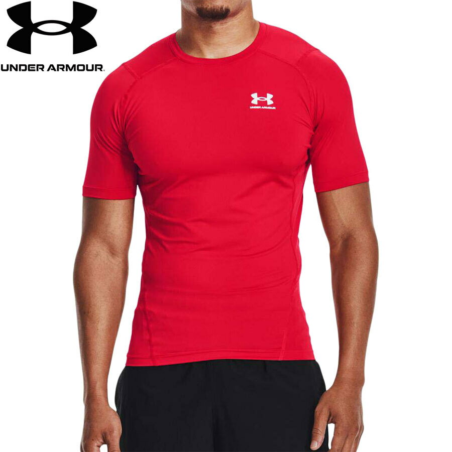 Sale 16% OFF Under Armour Men's Training Wear Underwear HeatGear Armour Short Sleeve Shirt Red/White 1361518 600