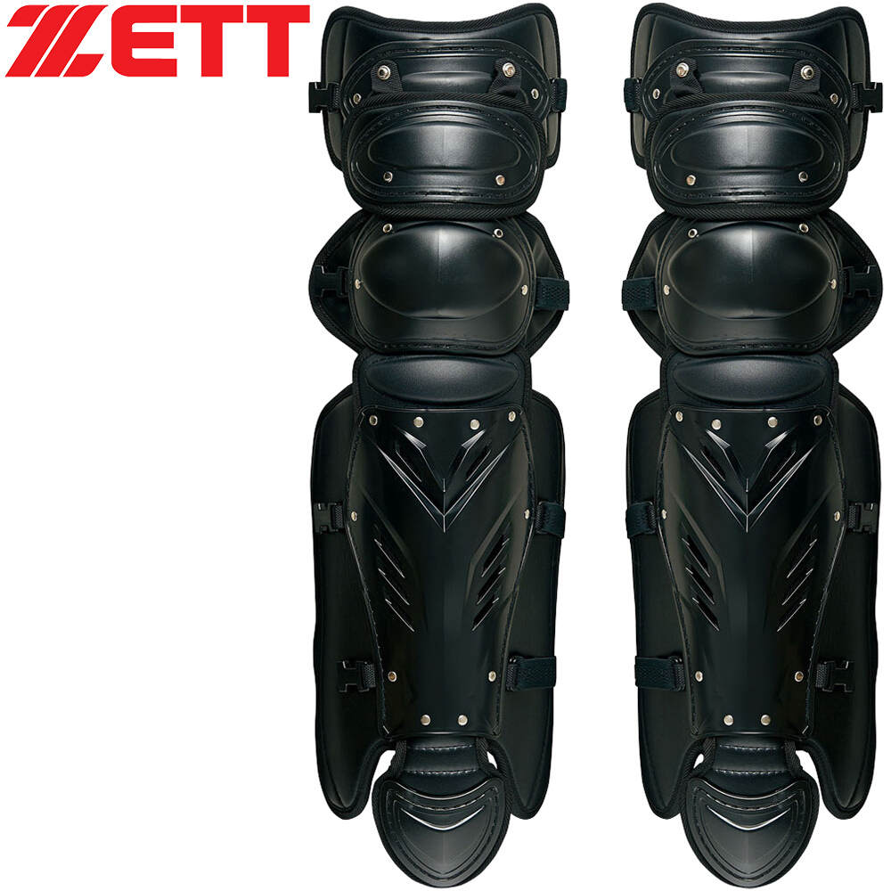 Shin Guard - ゼット ZETT メンズ レディース 野球 キャッチャー用レガース プロステイタス 硬式用レガーツ ブラック BLL1265 1900
