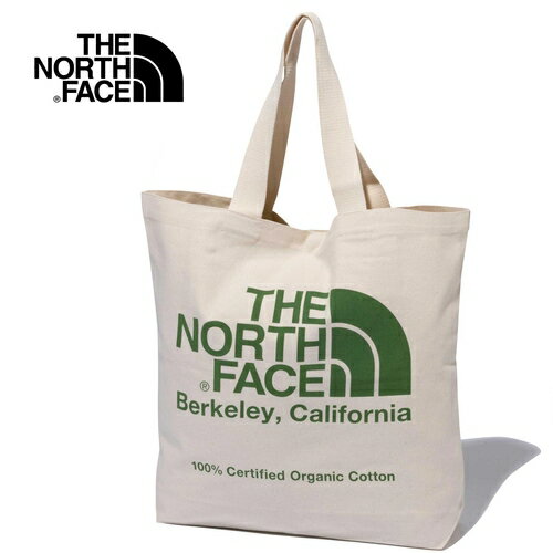 ノースフェイス THE NORTH FACE メンズ レディース トートバッグ オーガニックコットントート Organic Cotton Tote ナチュラル×ビンヤードグリーン NM82260 NG