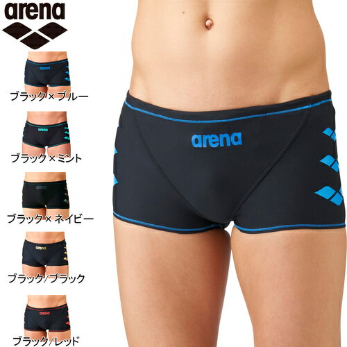 ★セール 18％OFF★ ☆限定アリーナくん巾着プレゼント☆ アリーナ arena キッズ 競泳水着 ECOタフスーツ ショートボックス ブラック×ブルー SAR-1101J BKBU