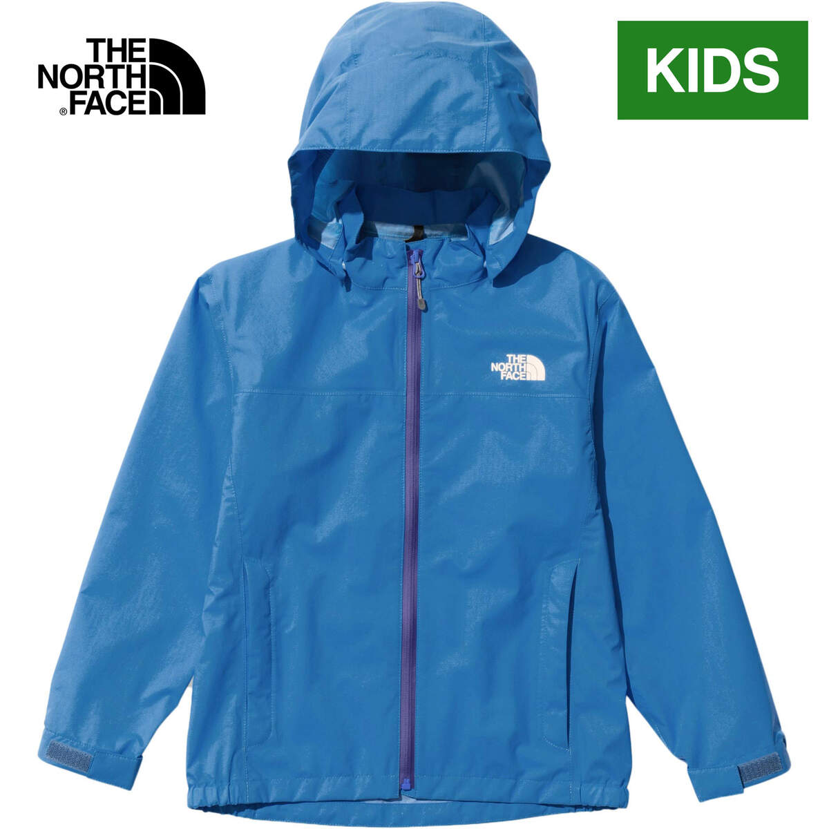 The North Face Kids Venture Jacket, Supersonic Blue, NPJ12304 SC. Suitable for children, juniors, trekking, hiking, camping, travel, and outdoor activities.