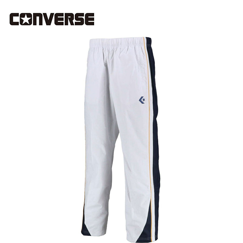 Wear - コンバース CONVERSE メンズ レディース ウォームアップパンツ スソボタン ホワイト/ネイビー CB182500P 1129