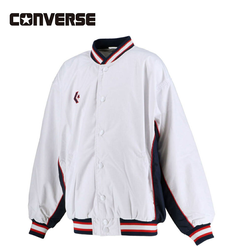 コンバース CONVERSE キッズ ジュニアウォームアップジャケット ホワイト/ネイビー...