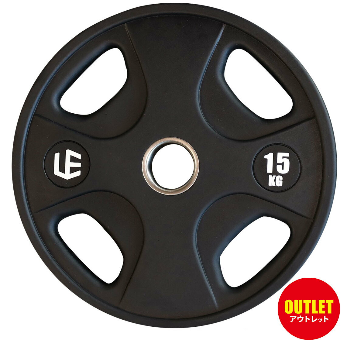 Barbell - [訳あり]リーディングエッジ LEADING EDGE オリンピックプレート 15kg 穴径50mm オールラバー バーベルプレート ブラック LE-OP15-T BK