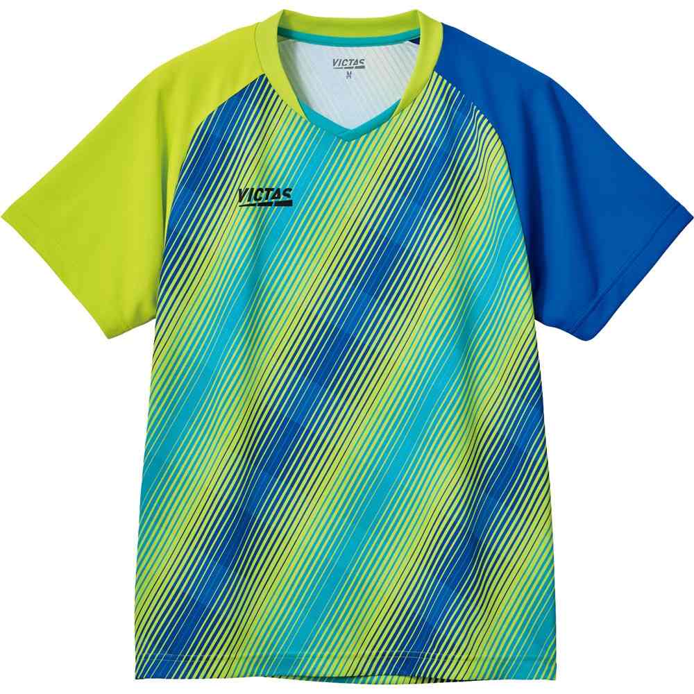 Men'S Wear - ヴィクタス VICTAS メンズ レディース バイアスストライプゲームシャツ ライムグリーン 612301 4200